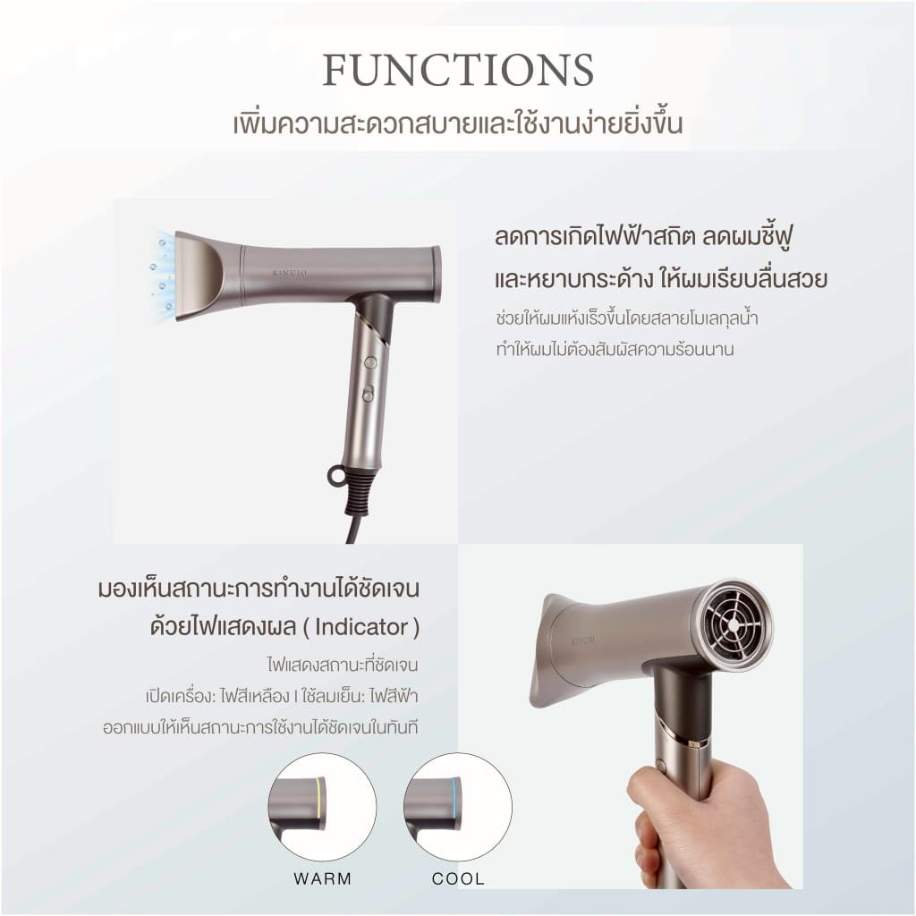 KINUJO Hair Dryer Voyage ไดร์เป่าผมรุ่นใหม่จาก KINUJO ใช้งานได้ทั่วโลก น้ำหนักเบา พกพาสะดวกยิ่งขึ้น รูปที่ 5