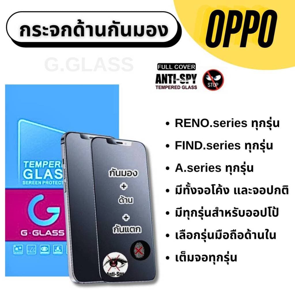 OPPO​ ฟิล์มกระจกกันมองแบบด้าน​ ฟิล์มกระจกด้านกันเสือก​ สำหรับมือถือ​​ รูปที่ 1