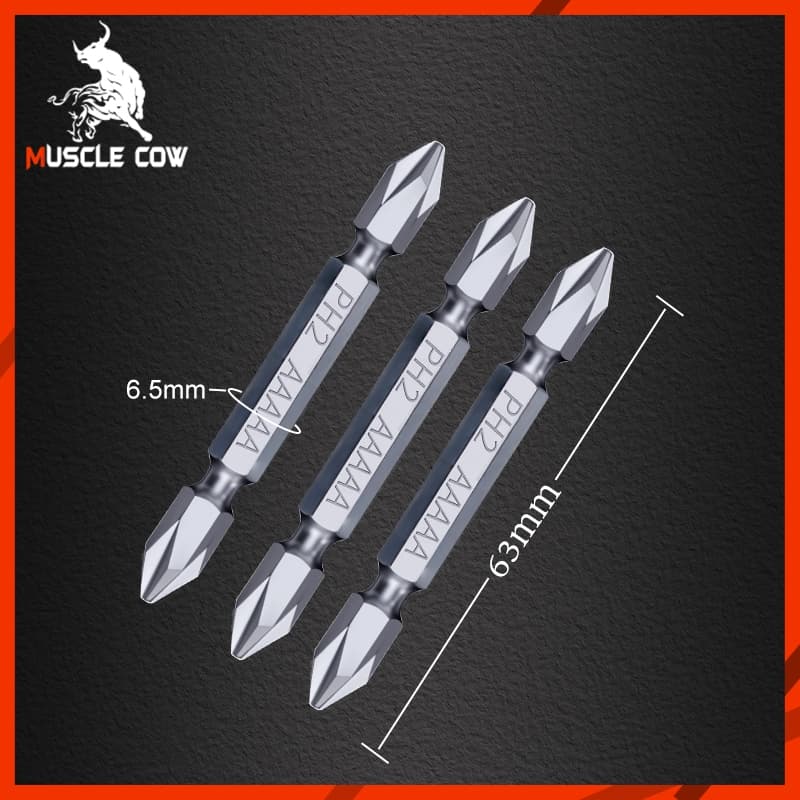 MUSCLE COW ดอกไขควงไฟฟ้า PH2 หัวแฉก ดอกสองด้าน เหล็ก S2 แข็งแรง แม่เหล็กดูดแน่น 1ชุด5ชิ้น รูปที่ 7