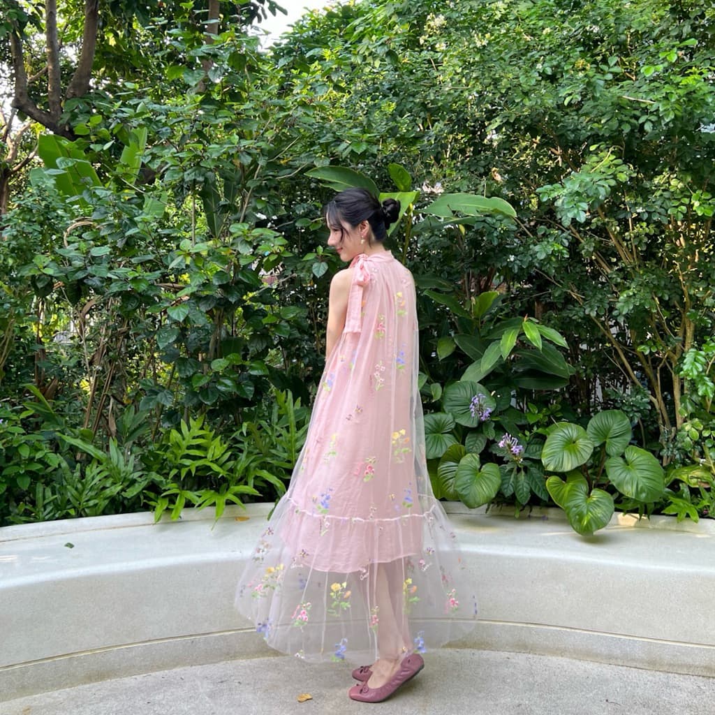 Lady Camelia Dress - Miidaผ้าใหม่หนาขึ้นผ้าเวลปักน่ารักมากๆ รูปที่ 7