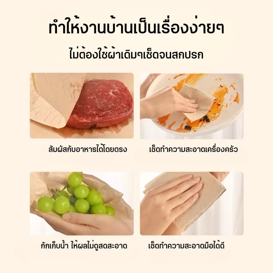 ทิชชู่เช็ดครัว Lepare แบบแขวน 2 ชั้น 460 แผ่น ใช้ในครัวเรือน ซึมซับน้ำมันและน้ำได้ดี รูปที่ 3