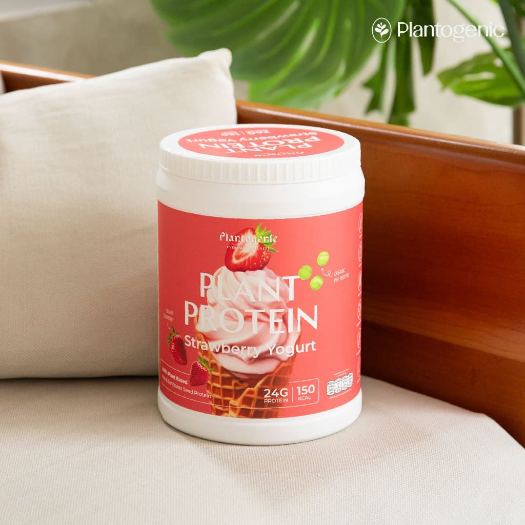 Plantogenic - Strawberry Yogurt Plant Protein โปรตีนพืชสตรอว์เบอร์รี่โยเกิร์ต 24g NON-GMO เปรี้ยวอมหวาน