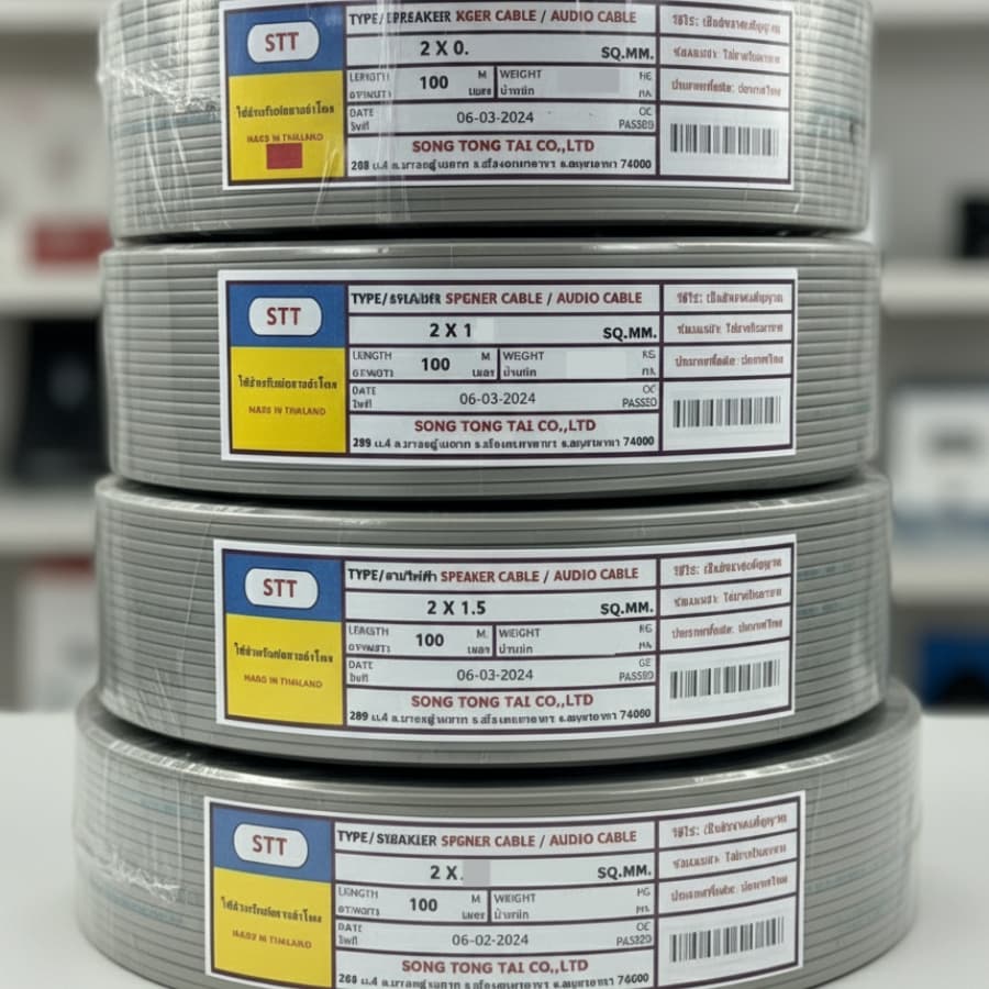 สายส่งสัญญาณ/กระแสไฟฟ้าSTT VFF ขนาด 2*0.5 , 2x1 , 2x1.5 , 2x2.5 sq.mm ความยาว 100 เมตรรุ่นถูก รูปที่ 6