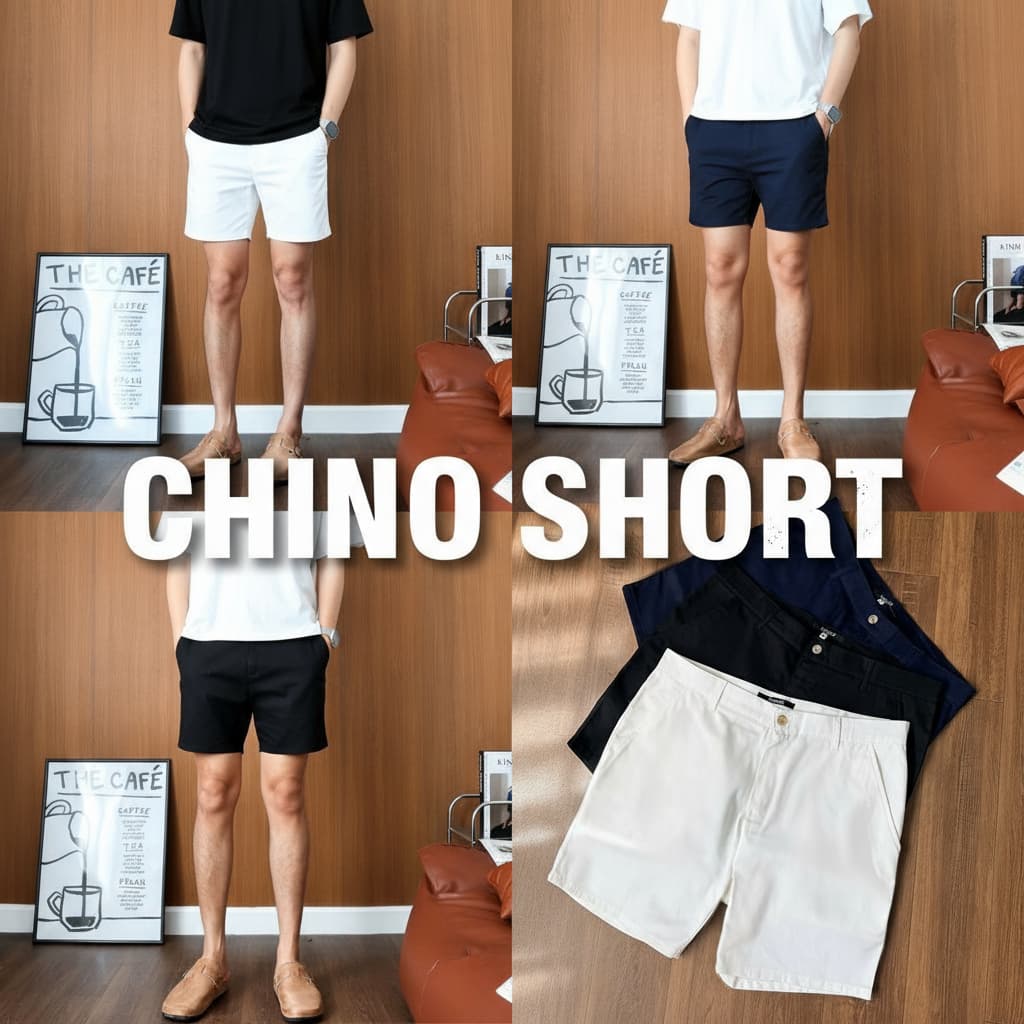 HIMSELF Chino Shorts กางเกงขาสั้นชิโน่ ทรงกระบอกเล็ก ความยาว 16 นิ้ว ใส่สบาย ทรงสวย รูปที่ 1