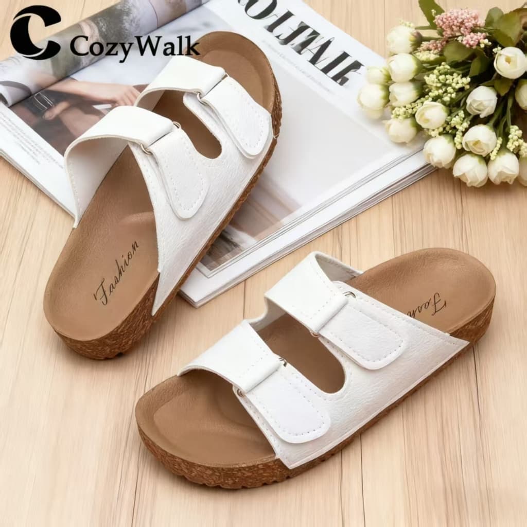 CozyWalk รองเท้าแตะคู่รัก สายคู่ ปรับขนาดได้ พื้นนุ่ม เดินสบาย ใส่ได้ทั้งชายหญิง สไตล์มินิมอล จากไทย รูปที่ 4