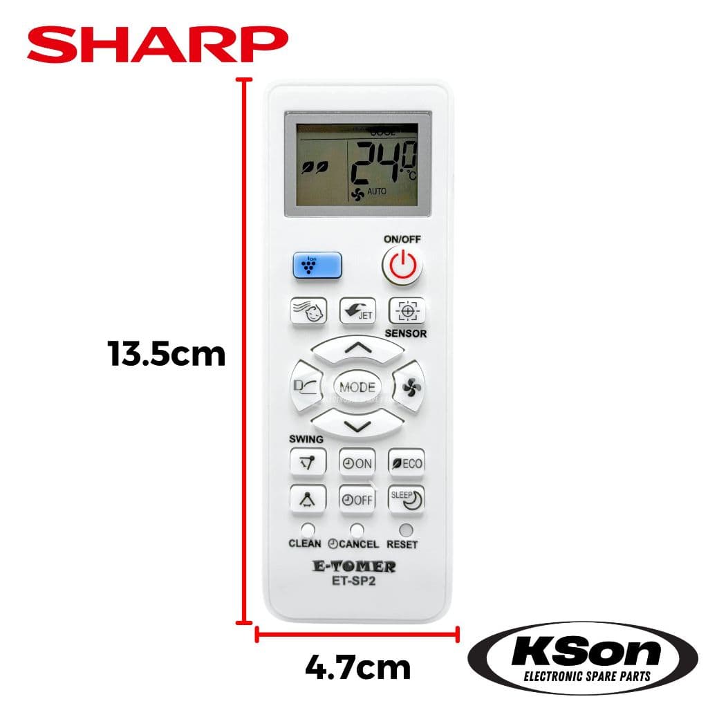 รีโมทแอร์ ชาร์ป ใช้กับแอร์ชาร์ปได้ทุกรุ่น อะไหล่แอร์ Universal SHARP Air Conditioner Remote Control รุ่น ET-SP2 รูปที่ 7
