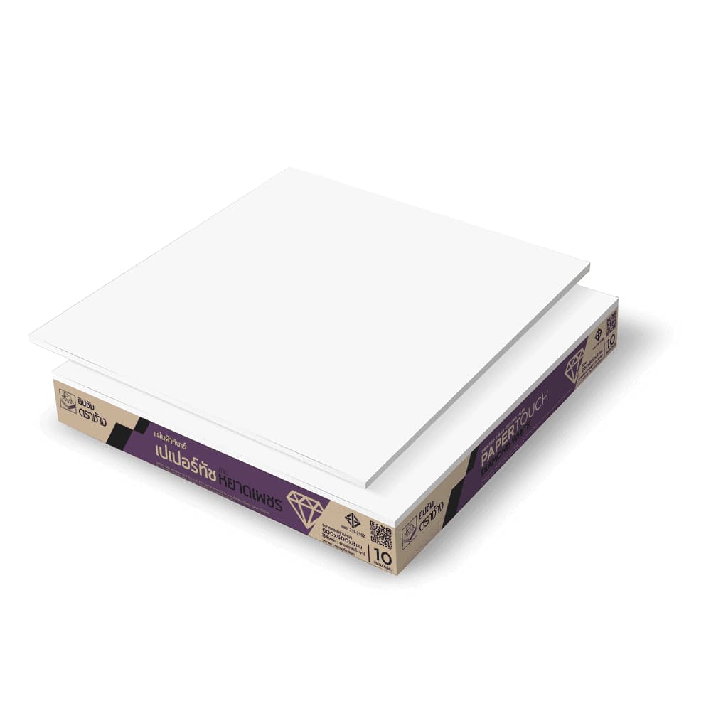 SCG แผ่นฝ้าทีบาร์ ตรา หยาดเพชร,เปเปอร์ทัชไอออน “สีขาวล้วน” ขนาด60x60x0.8cm รูปที่ 2