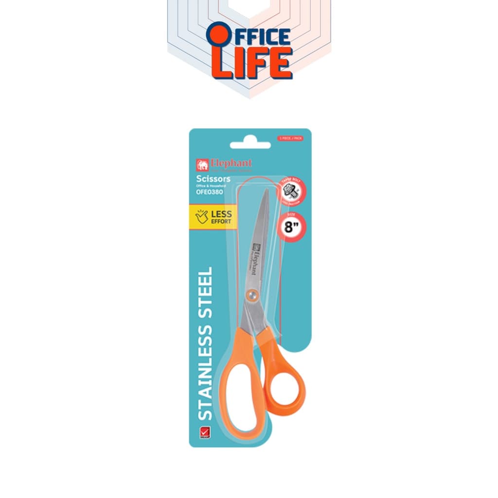 Elephant กรรไกร Scissors กรรไกรสแตนเลส OFE ขนาด 5 / 6.5 / 8 / 8.5 นิ้ว รูปที่ 3