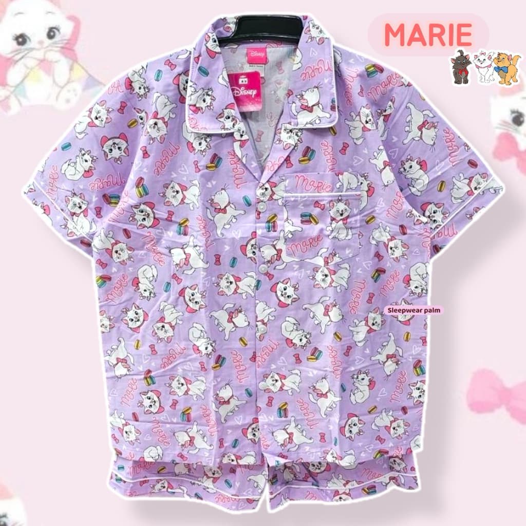ชุดนอน Disney Marie |ผ้าคอตตอลเชิ้ต ลิขสิทธิ์แท้ รูปที่ 3