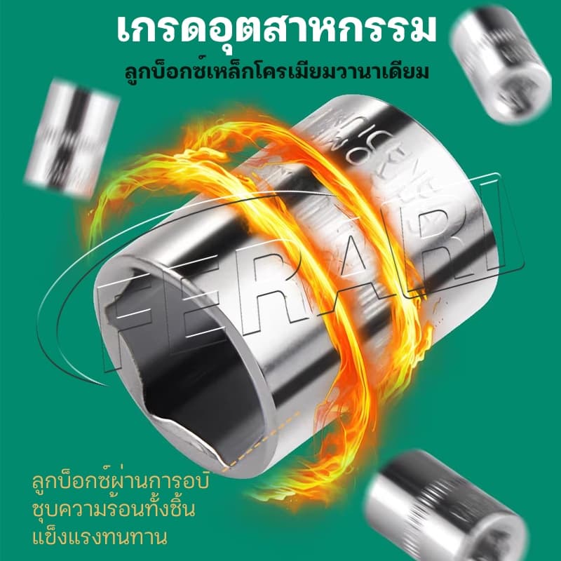 ชุดเครื่องมือ บล็อกชุด ชุดเครื่องมือช่าง ผลิตจากวัสดุ CR-V 66ชิ้น ชุดเครื่องมือมืออาชีพ ชุดประแจซ่อมรถ รูปที่ 4