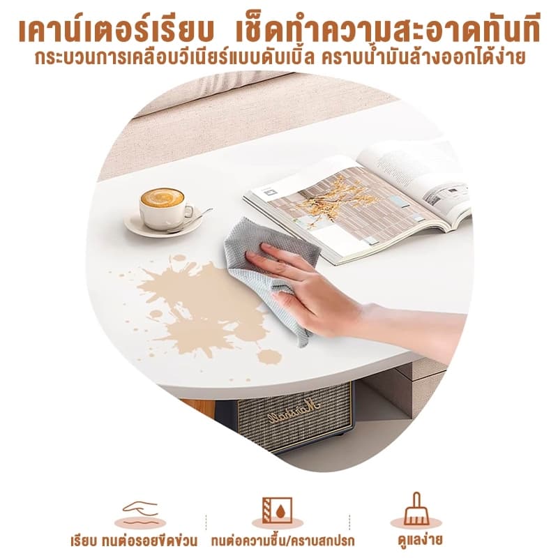 OKEA โมเดิร์น ห้องนั่งเล่น โต๊ะกาแฟ สไตล์มินิมอล โต๊ะข้างโซฟา ข้นขึ้น ผลิตจากไม้เเท้ ติดตั้งง่าย รูปที่ 8