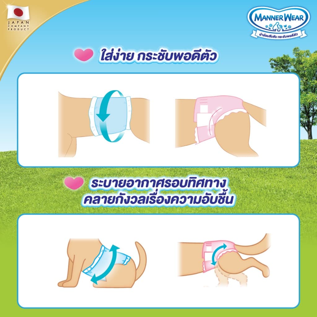 Unicharm Pet Mannerwear ผ้าอ้อมสุนัข แมนเนอร์แวร์ เพศผู้และเพศเมีย ขนาด SSS-L รูปที่ 5