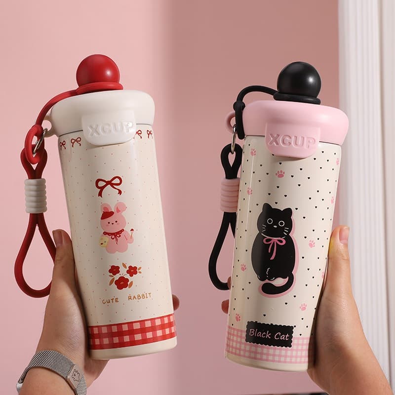 แก้วน้ำเก็บความเย็น ฟางถ้วยเก็บความร้อน 316 สแตนเลส 600ml/20oz แก้วมีฝาปิด พกพาสะดวก ลายน่ารัก ขวดน้ํา รูปที่ 4