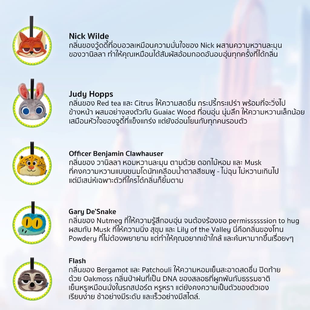 ใหม่! ถุงหอมกระจายกลิ่นดิสนีย์ Yunic - Disney Zootopia 2 Collection รูปที่ 7