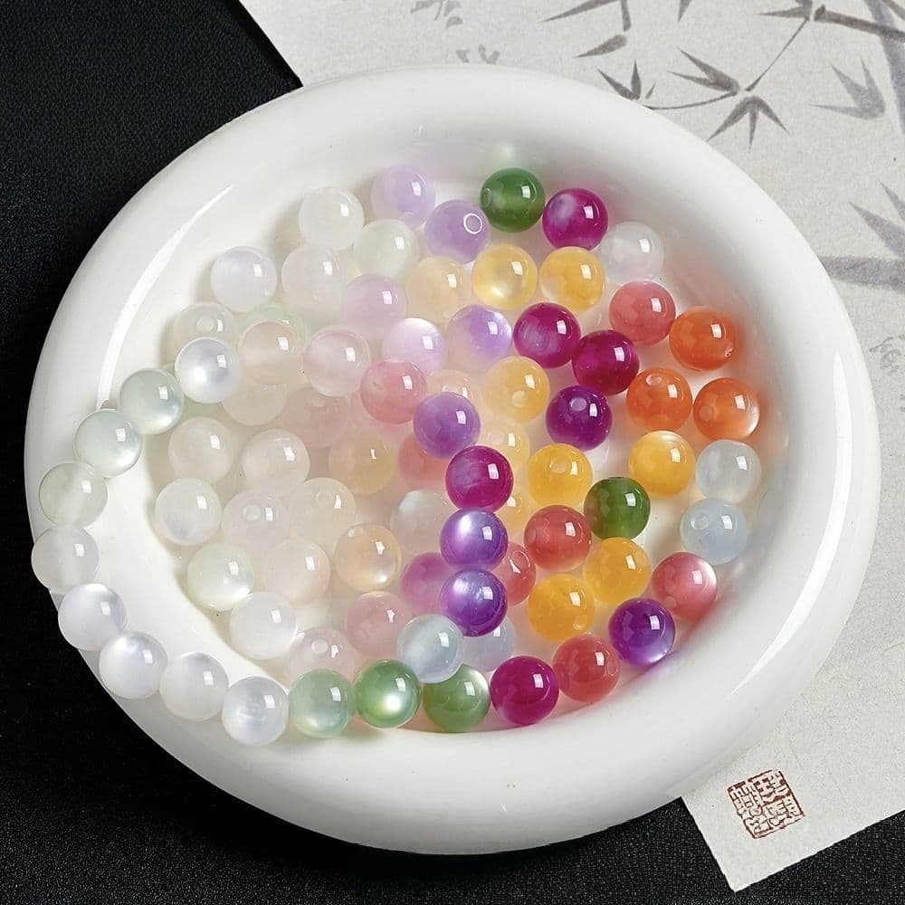 จัดส่งภายใน 24 ชั่วโมง ลูกปัดตาแมวคุณภาพสูง ขนาด10มม. เปลี่ยนสีตามแสงUVและแสงแดด ลูกปัดแบบหลวม เหมาะสำหรับงานDIY รูปที่ 8