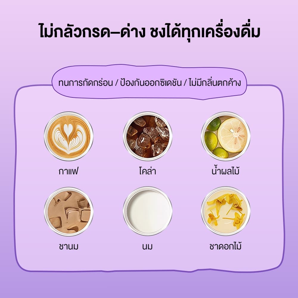 Hohoo แก้วเก็บความร้อน แก้วกาแฟ 420ml เก็บร้อน 8 ชม เย็น 12 ชม พกพาสะดวก เคลือบด้านในด้วยเซรามิก แก้วสุญญากาศ รูปที่ 4