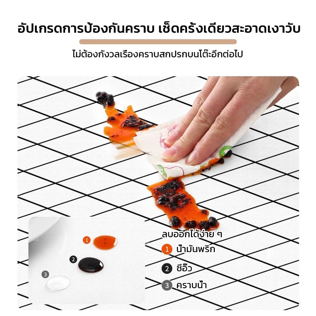 BP ผ้าปูโต๊ะ PVC กันน้ำ กันน้ำมัน ทนคราบสกปรก ทำความสะอาดง่าย ใช้ตกแต่งโต๊ะ บ้านและร้านอาหาร รูปที่ 8