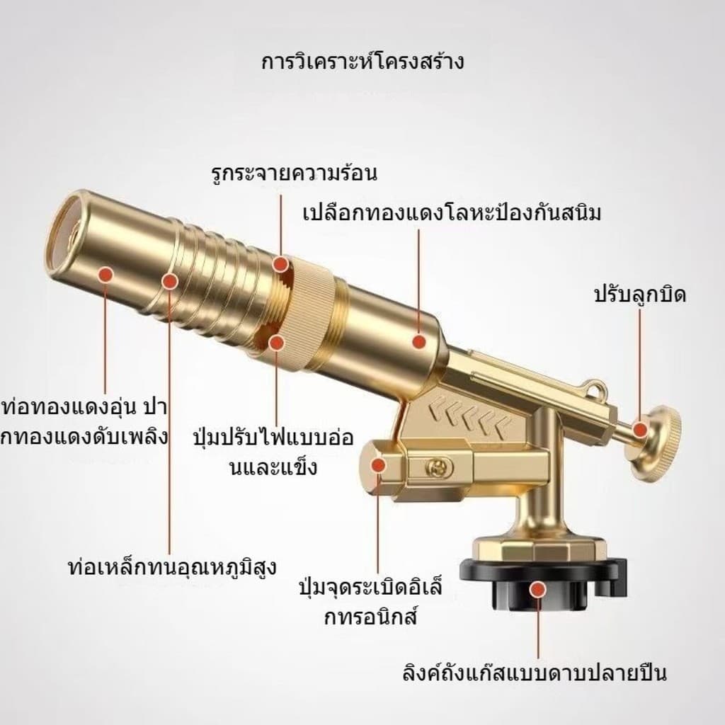 KT01 หัวพ่นแก๊สกระป๋องของแท้ มีระบบกันไฟลุกท่วม รับประกัน รูปที่ 9