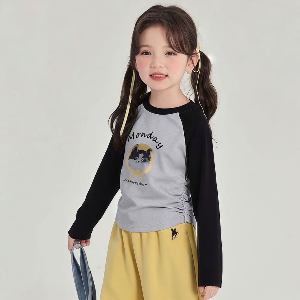 Beryl kidsเสื้อยืดเด็กหญิงเสื้อเด็กแขนยาว คอกลม พิมพ์ลายน่ารัก ลำลองใส่สบาย ใส่ได้หลายโอกาส ผ้านุ่ม งานดี รูปที่ 5