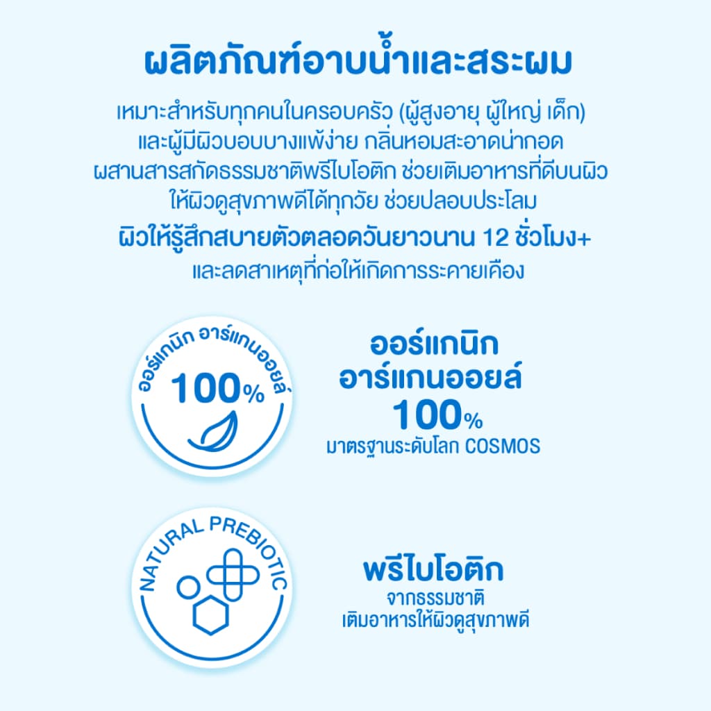 เบบี้มายด์ สบู่เหลวอาบและสระ พรีไบโอติก ออร์แกนิก รีฟีล 350มล แพ็คคู่ /Babi Mild Prebiotic 350ml x2 รูปที่ 4