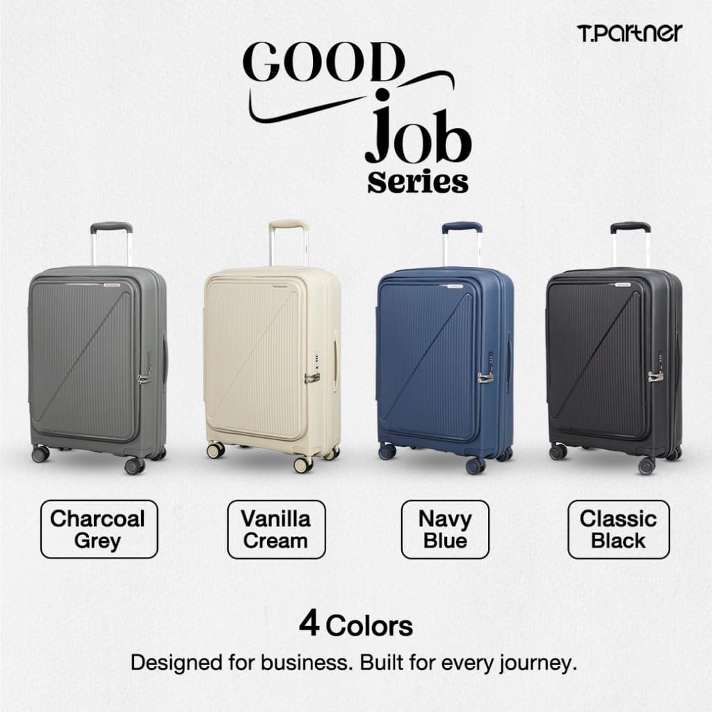 Tpartner รุ่น GOOD Job – กระเป๋าเดินทางฝาเปิดหน้า ขนาด 20/24/29 สีสุภาพใช้ได้ทุกโอกาส ใส่ Laptop 17 นิ้วได้ รูปที่ 7