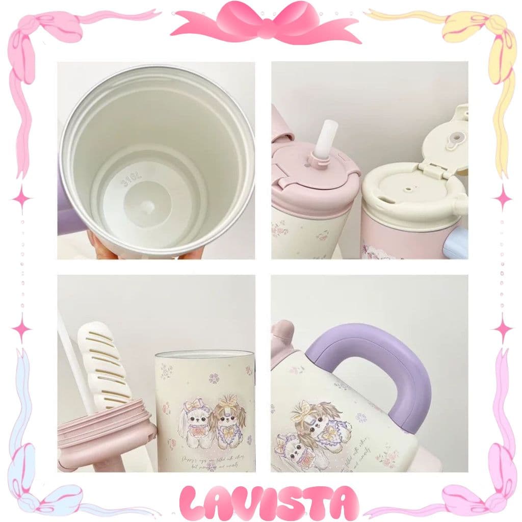 CMATE แก้วน้ำเก็บความเย็น"เคลือบเซรามิก" ลายสุดCUTE รูปที่ 2