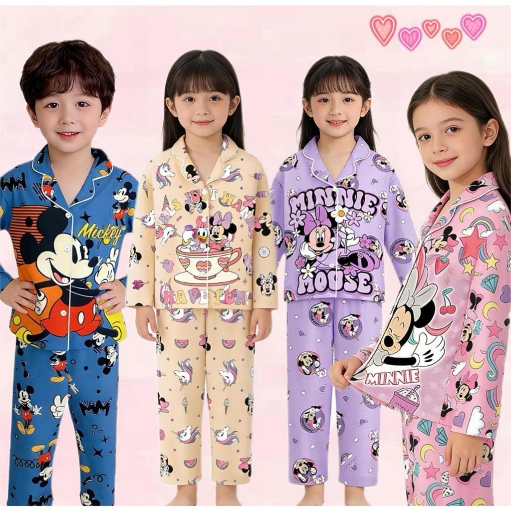 BB181 ชุดนอนเด็ก ผ้านิ่ม ไม่ร้อน เด็กใส่นอนฟิน ชุดนอนเด็กหญิง–ชาย งานสวย ใส่สบาย รูปที่ 1
