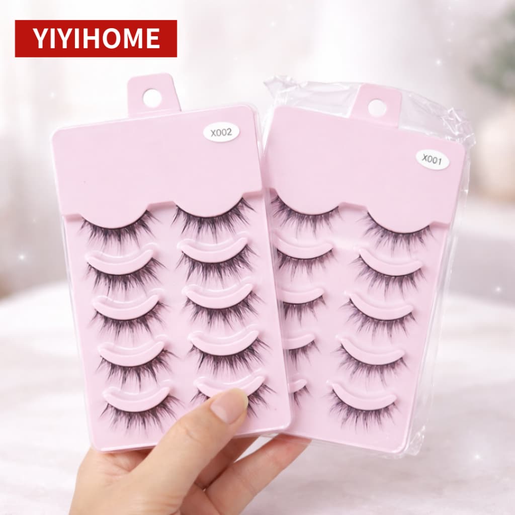 YIYIHOME ขนตาปลอม 5 คู่ ขนตาปลอมแต่งหน้า ขนตาธรรมชาติ ขนตานุ่ม ขนตายาว ใช้ซ้ำได้ เหมาะแต่งหน้า รูปที่ 1