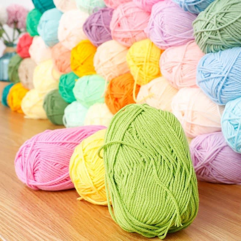 ไหมพรมคอตตอนนม 4ply น้ำหนัก50กรัม สีพาสเทล ถักง่าย ถักโครเชต์ Milk cotton yarn จากไทย รูปที่ 4