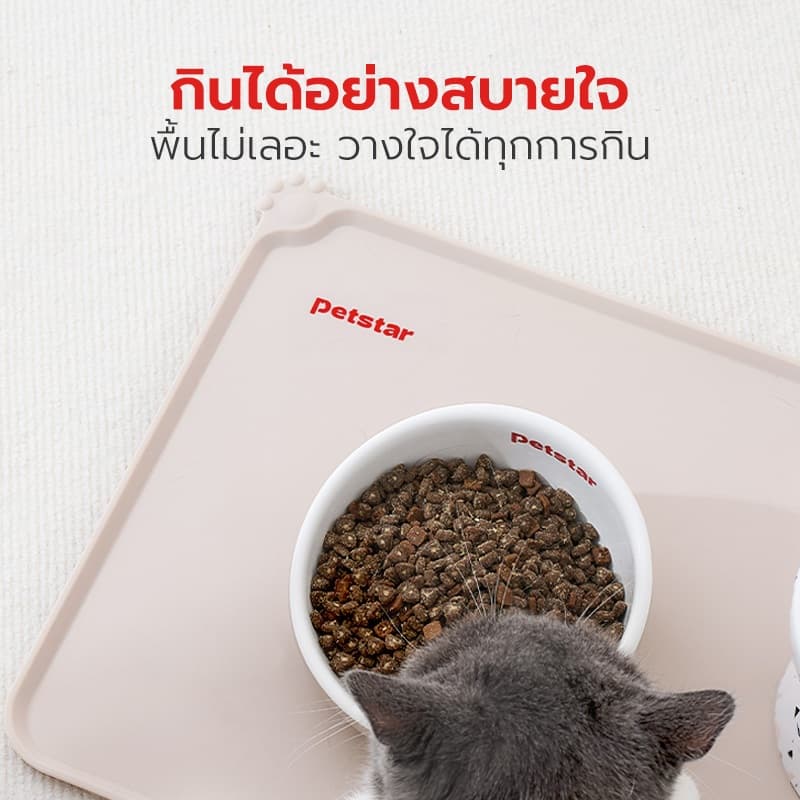 Petus แผ่นรองจานอาหารสัตว์เลี้ยง Silicone pet feeding mat ปลอดภัยต่อสัตว์เลี้ยง ไม่ส่งกลิ่น ซิลิโคนหนา ทนต่อความร้อน รูปที่ 6