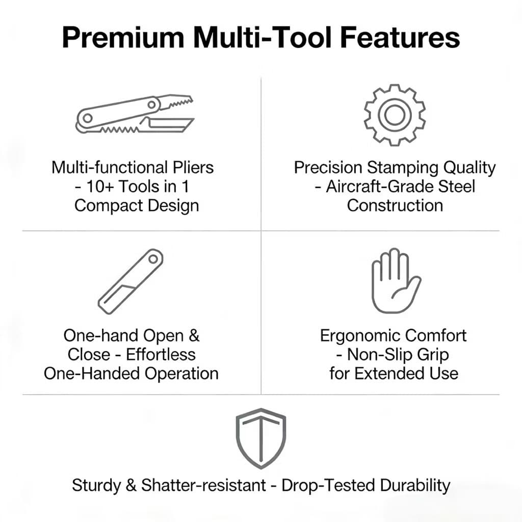 Multi-functional combination pliers, vehicle-mounted multi-functional pliers, combination folding pliers รูปที่ 9