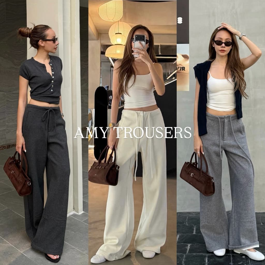 JARIN | AMY TROUSERS **อ่านไซส์ก่อนสั่งซื้อเนื่องจากความยาวของแต่ละสีไม่เท่ากัน รูปที่ 1