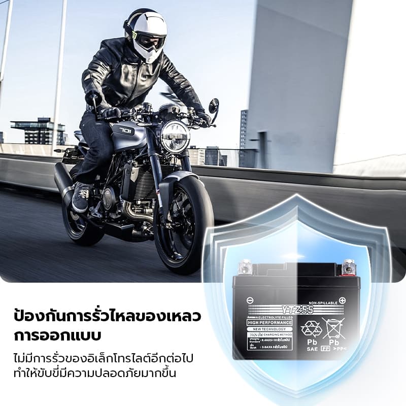แบต 5 แบต YTZ5s12v5ah เวฟ110i YTZ5S 5แอมป์ แบตแห้ง wave dream click msx scoopy zoomer fino แบตเตอรี่ มอไซค์ รูปที่ 5