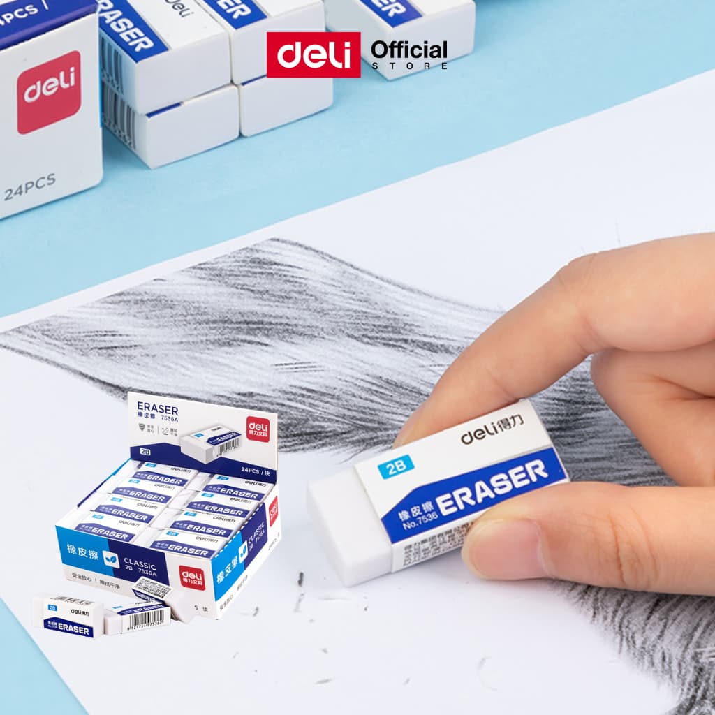 ยางลบดินสอ Deli รุ่น VP409/VP411/7536A ขนาดเล็ก 2B/4B รูปที่ 6