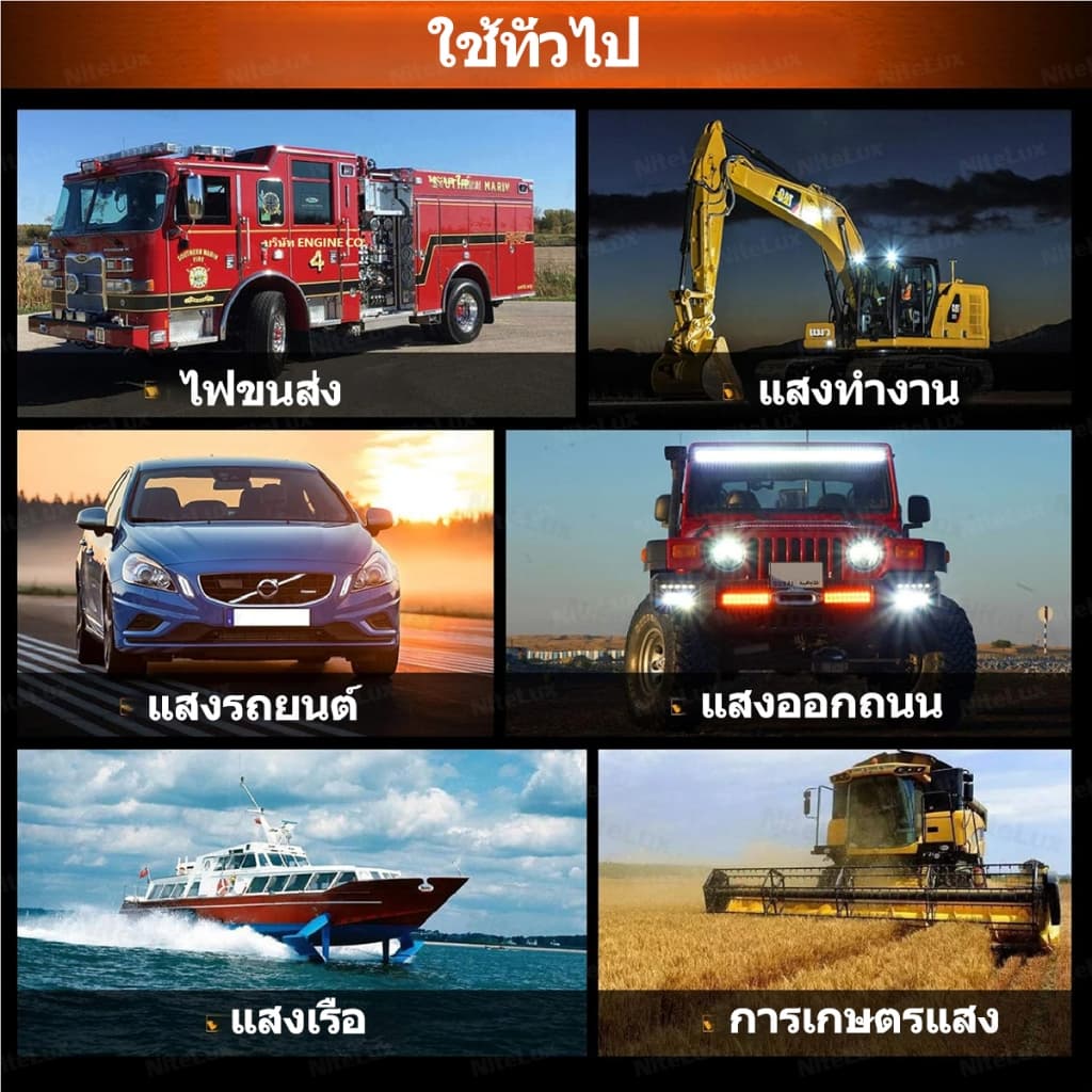 ไฟรถยนต์บาร์ยาว ไฟสปอร์ตไลท์ led 12V-60V ไฟสปอร์ตไลท์รถยนต์ แถมสวิตช์รุ่นรีเลย์ ไฟสีขาว IP68กันน้ำ รูปที่ 9
