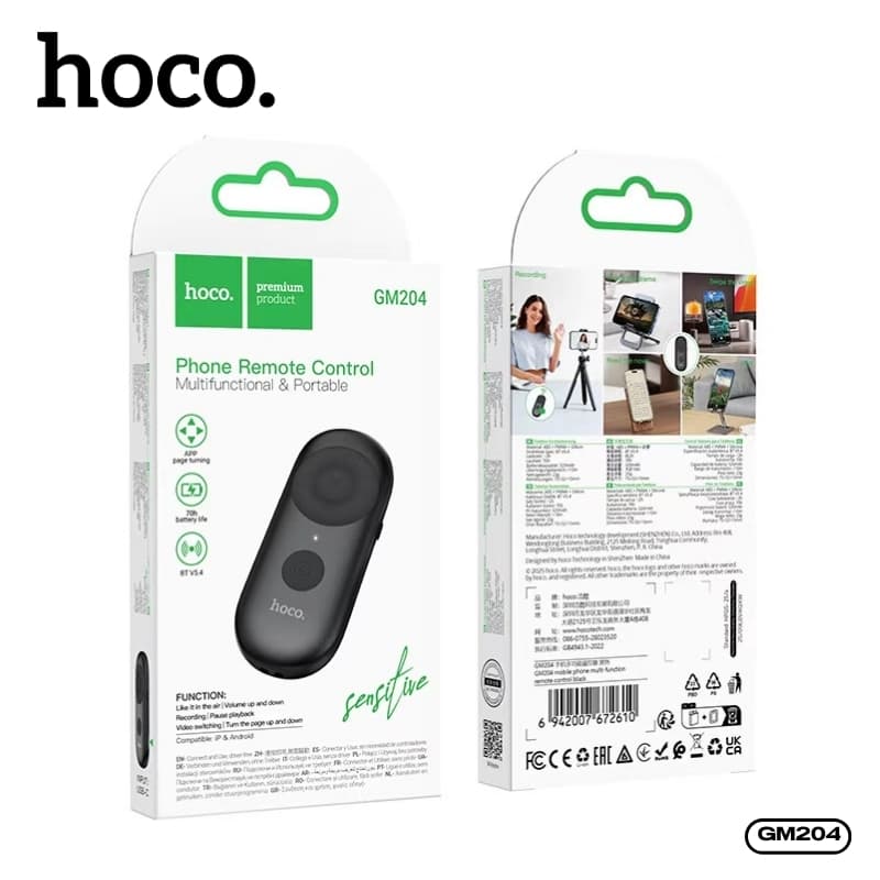 รีโมทควบคุมมือถือแบบอเนกประสงค์ HOCO GM204 เชื่อมต่อ Bluetooth 5.4 เชื่อมต่อเสถียร ขนาดเล็ก พกพาง่าย รูปที่ 9