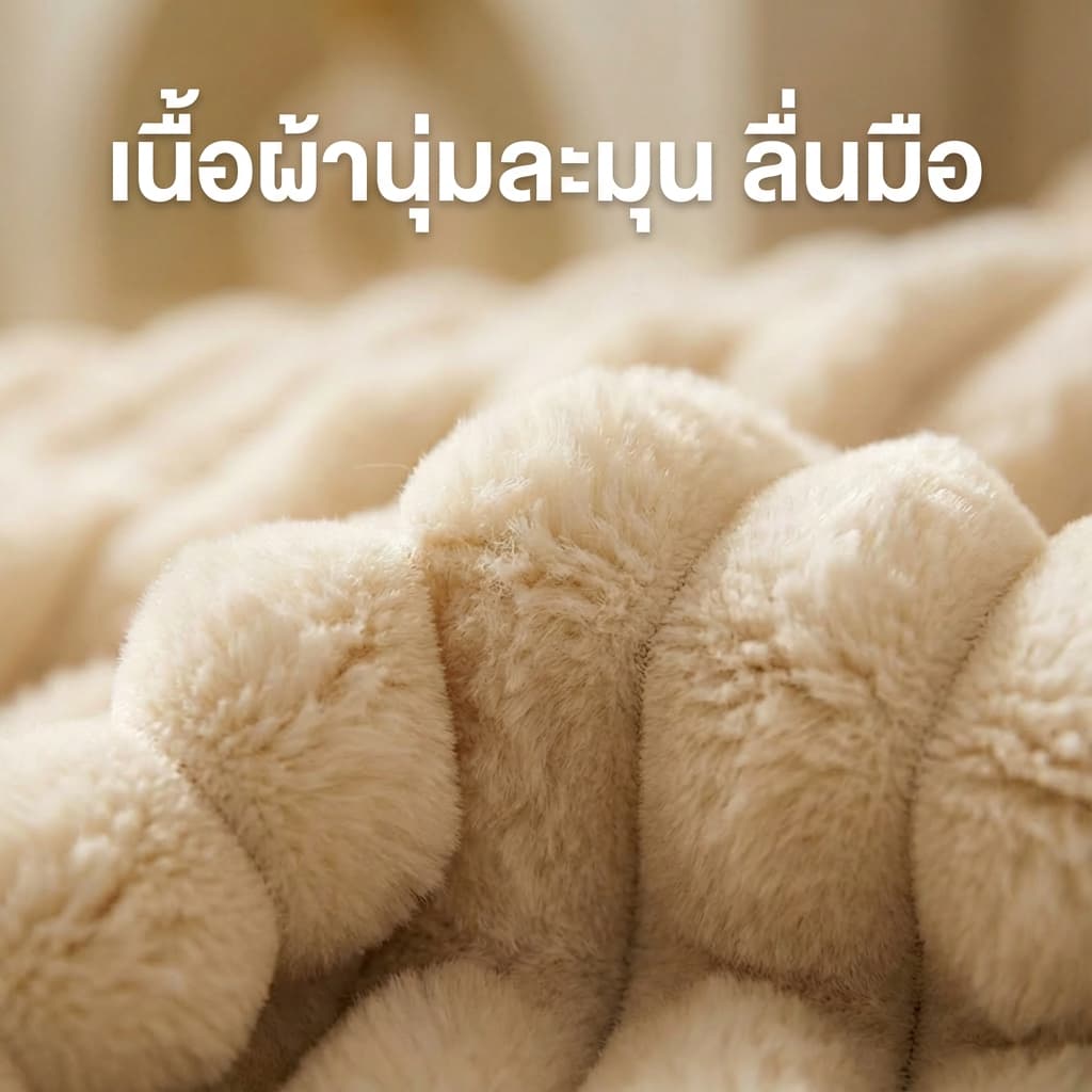 ผ้าห่มขนกระต่าย ผ้าห่มสักหลาด นุ่มพิเศษ / ผ้าห่มคลุมไหล่ เตียงเดี่ยว / ควีน / คิง ผ้าห่มอเนกประสงค์ ผ้าห่มกองนม รูปที่ 8