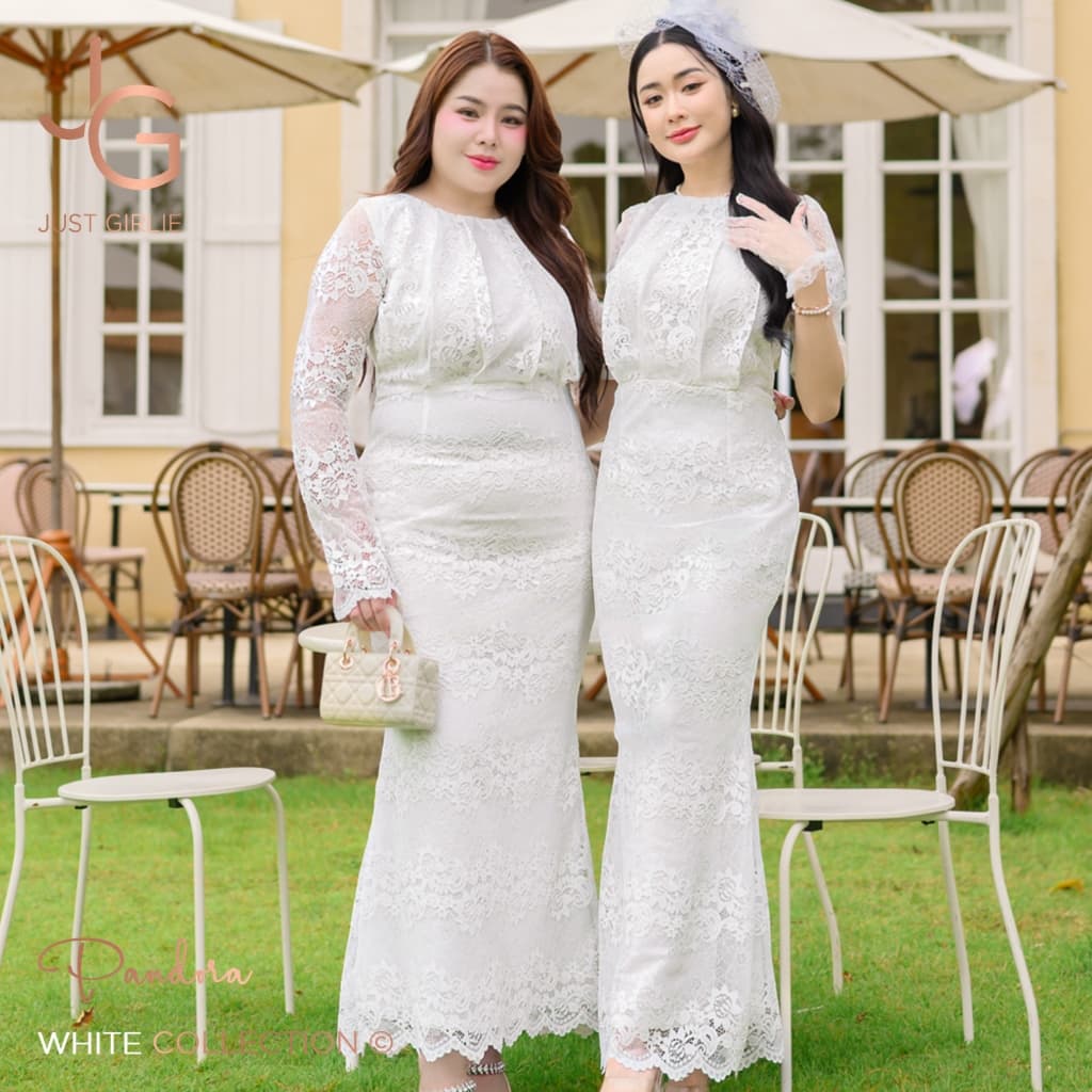 ยอดขายดีอันดับ 1เดรสสีขาว ชุดขาวผู้หญิง ลูกไม้สีขาว เดรสออกงานบุญใส่ไปวัด งานบวชงานแต่ง สวย มีไซส์ S M L XL 2XL รูปที่ 2