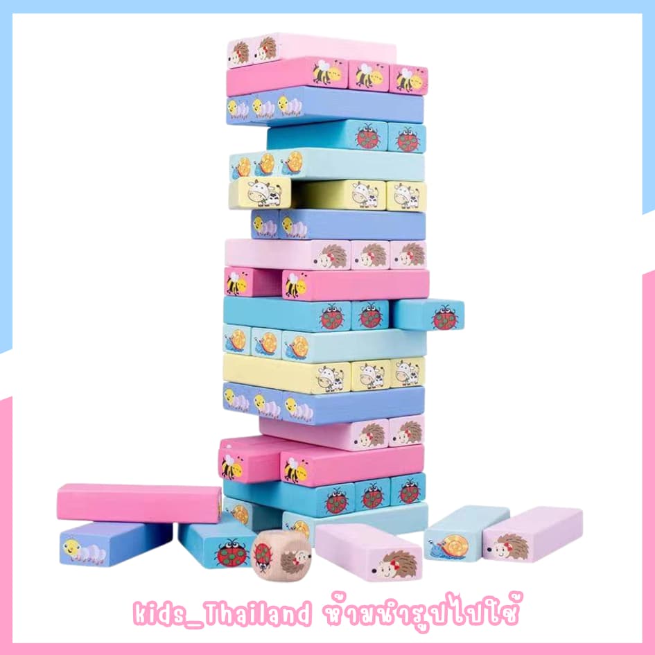 kids_thailand เจงก้า ของเล่นไม้ บล็อกไม้ตึกถล่ม ตัวต่อไม้ ไซต์ใหญ่ สินค้านำเข้า รูปที่ 2