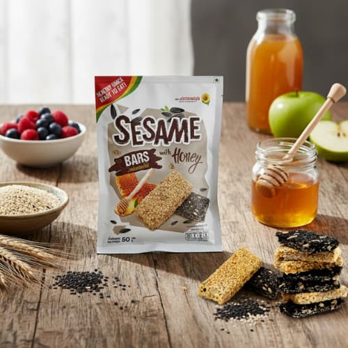 งาแผ่นผสมน้ำผึ้ง 50 กรัม Sesame bar with Honey 50 g. รูปที่ 4