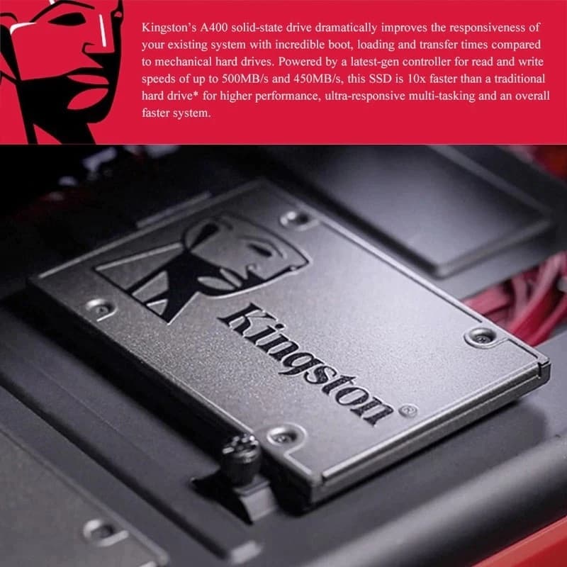 Kingston 480GB 960GB SSD A400 SATA 3.0 2.5“ ฮาร์ดไดรฟ์ภายใน รับประกัน 3 ปี รูปที่ 2