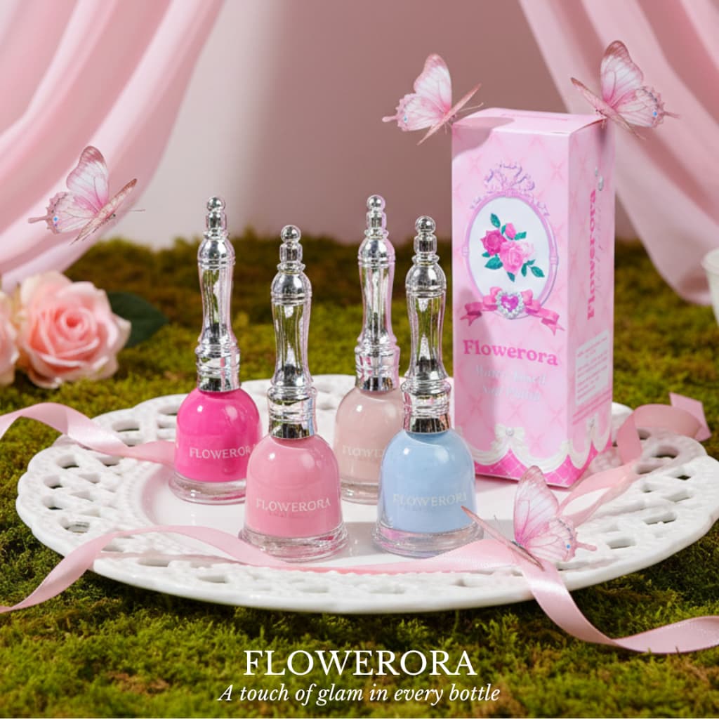 FLOWERORA สีทาเล็บกึ่งเจล ไม่ต้องอบ ไม่มีกลิ่นฉุน ทาในห้องแอร์ได้ รูปที่ 2