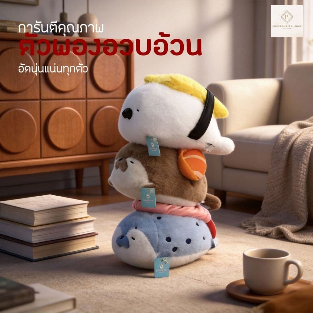 ของขวัญวาเลนไทน์ ตุ๊กตา ตุ๊กตาตัวใหญ่ ตุ๊กตาน่ารัก ดีไซน์แมวน้ำซูชิ นุ่มนิ่มสุดๆ กอดพอดีมือ ของขวัญแทนใจ รูปที่ 3