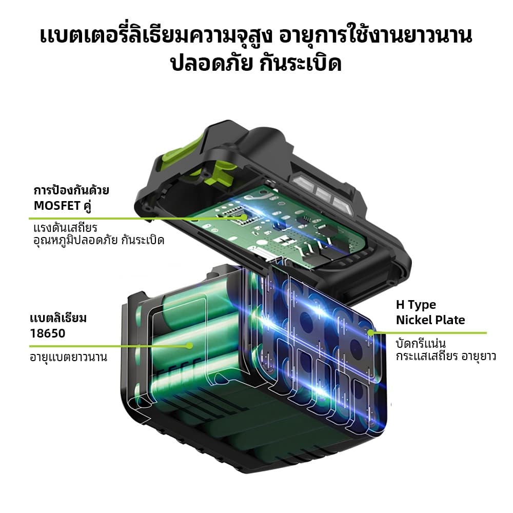 YOUXIAN แบตเตอรี่ลิเธียม 21V 18650 4Ah/6Ah/8Ah ใช้ร่วมกับ JIAPU / TANZU / Makita ได้ สำหรับเครื่องมือไฟฟ้าไร้สาย รูปที่ 4
