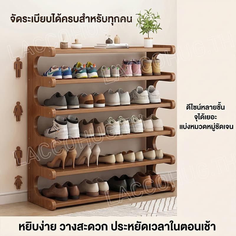 ชั้นวางรองเท้า ชั้นวางรองเท้ากันน้ํา สั่งตอนนี้เดินทางทันที! ประหยัดพื้นที่ รับน้ำหนักได้เยอะ กันน้ำกันแดด รูปที่ 4