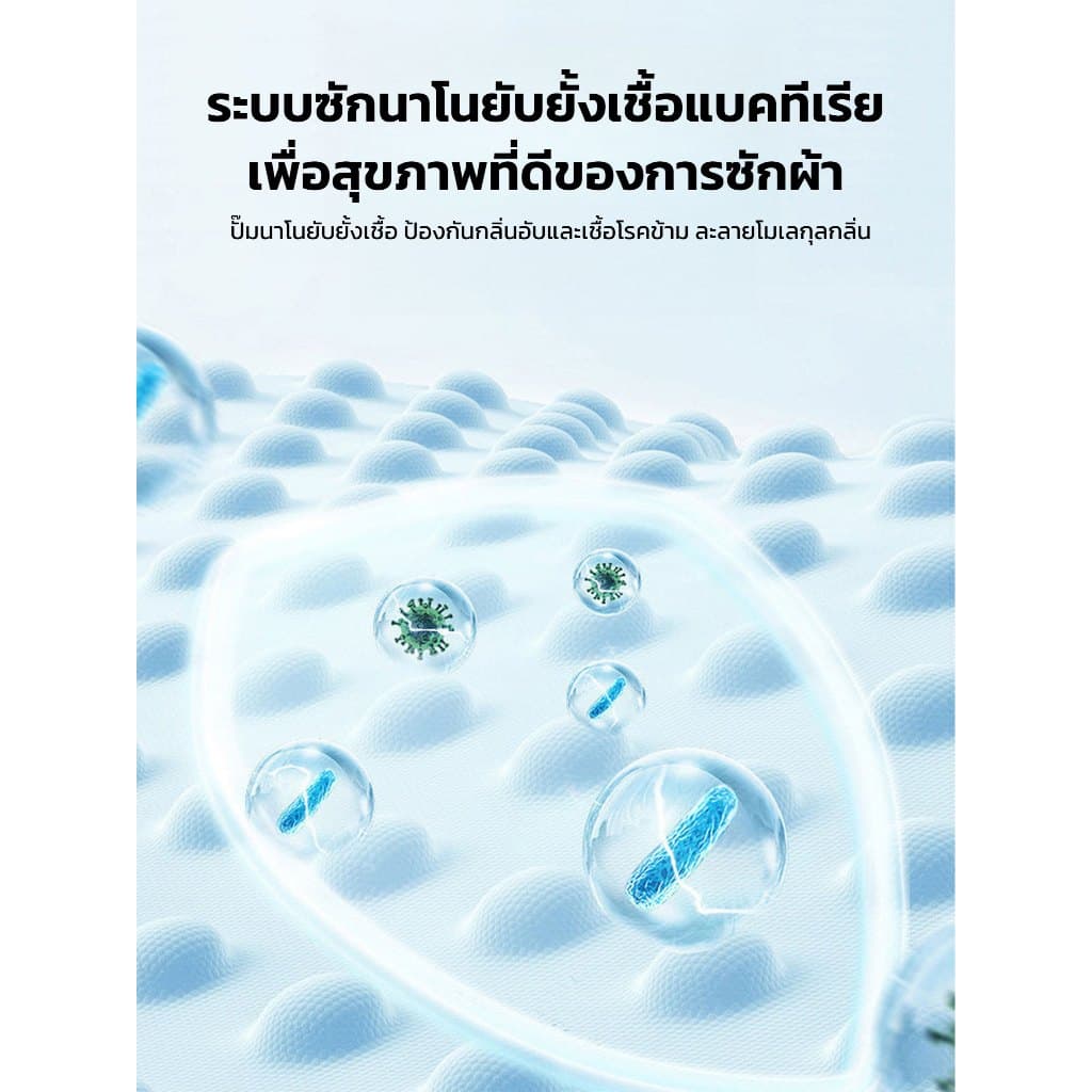 เครื่องซักผ้า อัตโนมัติ 10kg ซักผ้าห่มได้ ติดตั้งง่าย เครื่องซักผ้าฝาบน รูปที่ 5