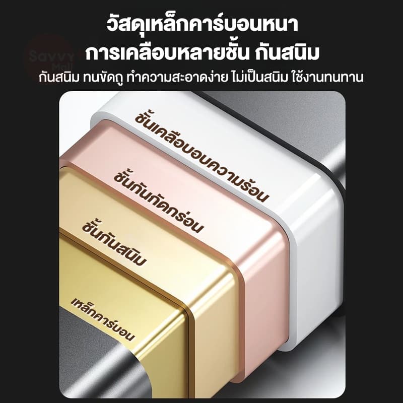 SV ชั้นวางของในครัว ชั้นวางเครื่องปรุง 2/3ชั้น ที่วางเขียงและที่วางมีด สแตนเลสเคลือบสีดำ สำหรับวางของในครัว กันสนิม รูปที่ 9
