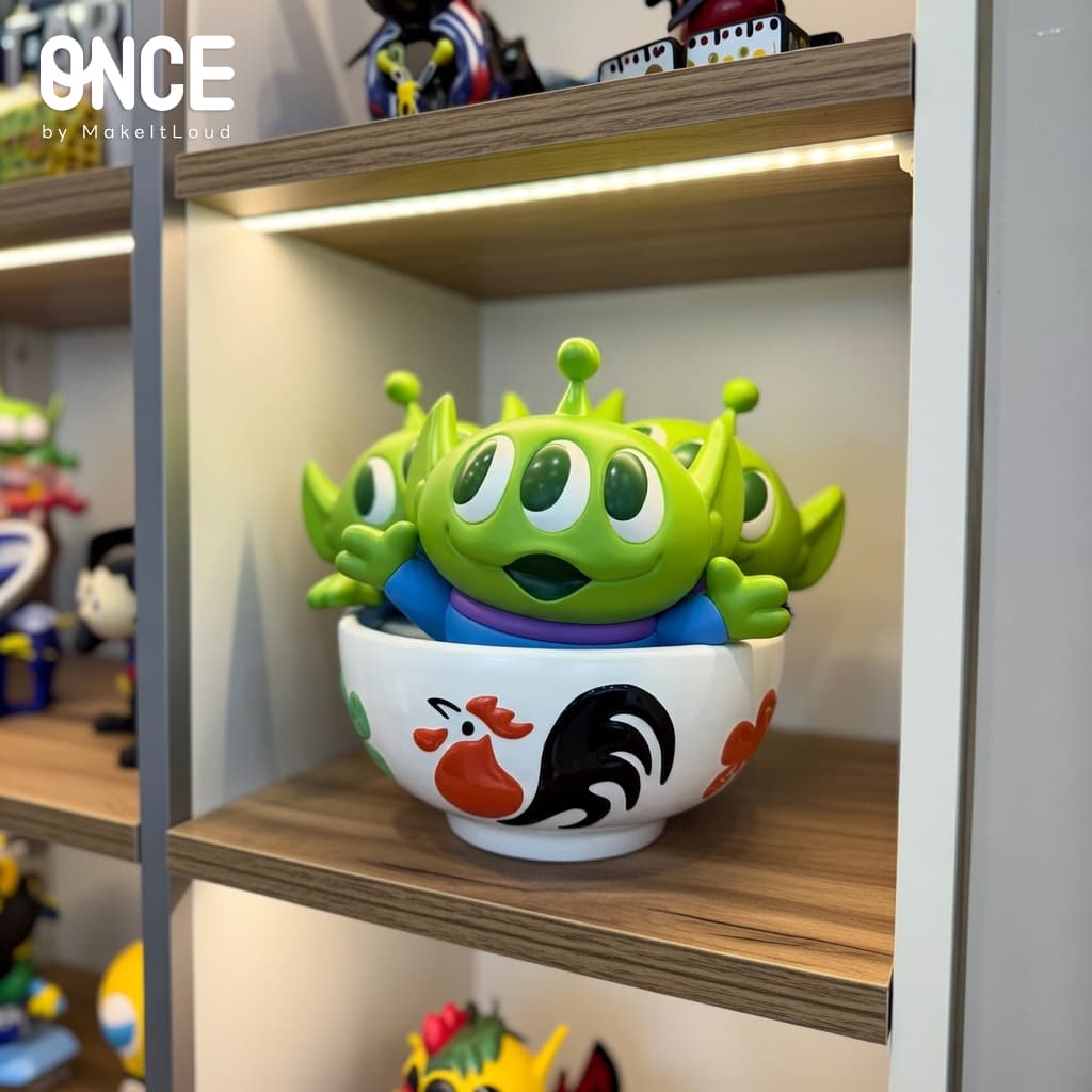 ONCE x ©Disney/Pixar Toy Story Aliens Collectible Figure Limited Edition Green Men ในชามตราไก่ ลิขสิทธิ์แท้ รูปที่ 7