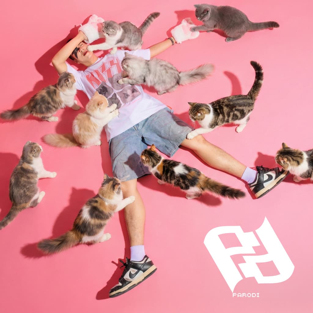 kitty kiss เสื้อล้อเลียนวงร๊อค ลายแมว สไตล์วินเทจ สกรีน dtg เรียบไปกับเนื้อผ้า รูปที่ 5