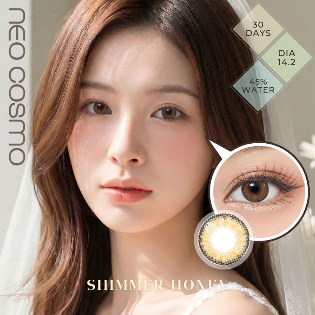 คอนแทคเลนส์ Shimmer Honey สีน้ำตาลทอง สายฝอ ผิวสีน้ำผึ้งใส่สวยมาก มีส่งด่วนใน กทม. รูปที่ 1